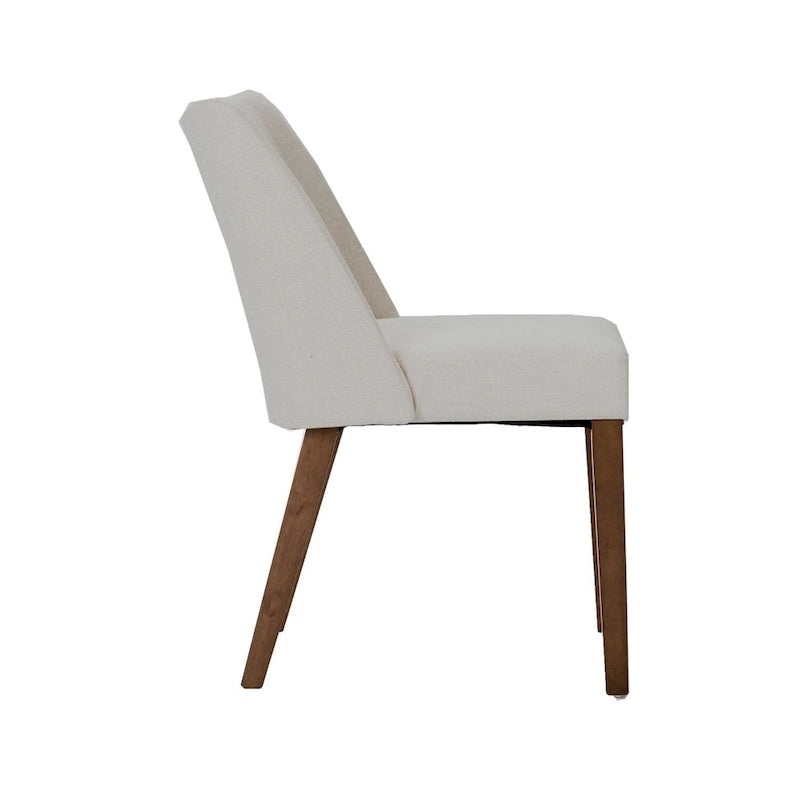 Dining Chairs Set Walnut and Linen Upholstery 2 Piece - Various Colors