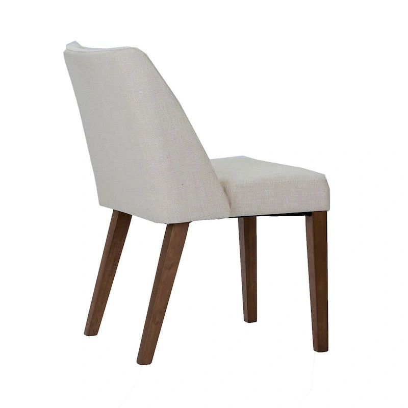 Dining Chairs Set Walnut and Linen Upholstery 2 Piece - Various Colors