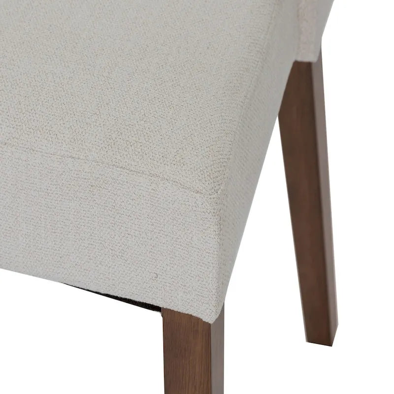 Dining Chairs Set Walnut and Linen Upholstery 2 Piece - Various Colors