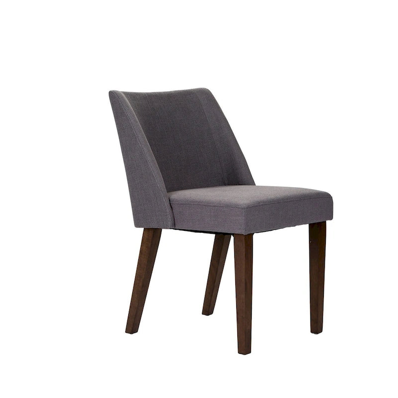 Dining Chairs Set Walnut and Linen Upholstery 2 Piece - Various Colors