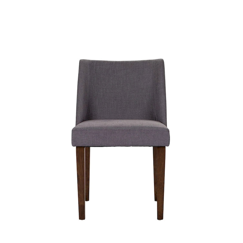 Dining Chairs Set Walnut and Linen Upholstery 2 Piece - Various Colors