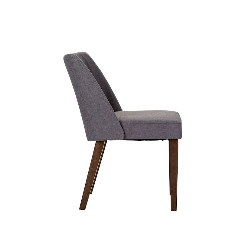 Dining Chairs Set Walnut and Linen Upholstery 2 Piece - Various Colors