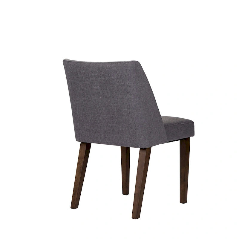 Dining Chairs Set Walnut and Linen Upholstery 2 Piece - Various Colors