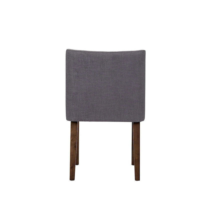 Dining Chairs Set Walnut and Linen Upholstery 2 Piece - Various Colors
