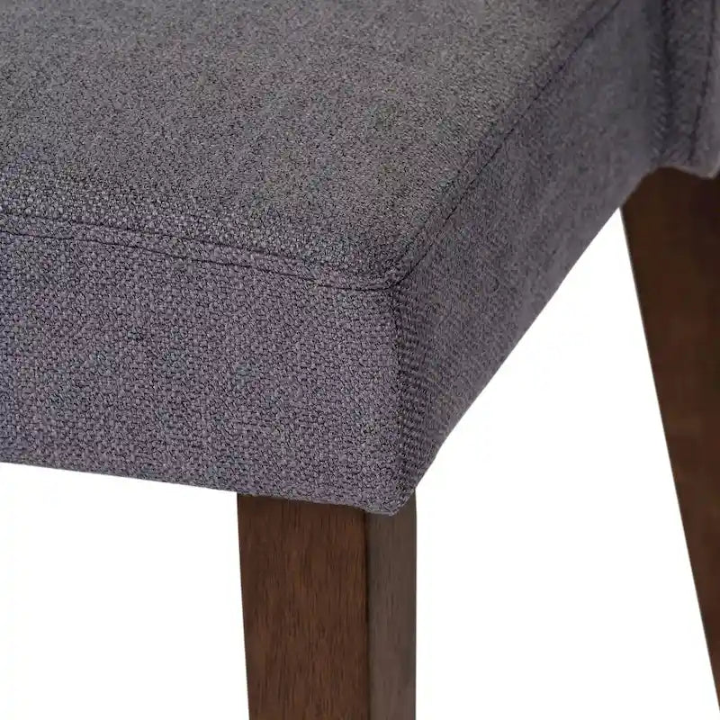 Dining Chairs Set Walnut and Linen Upholstery 2 Piece - Various Colors