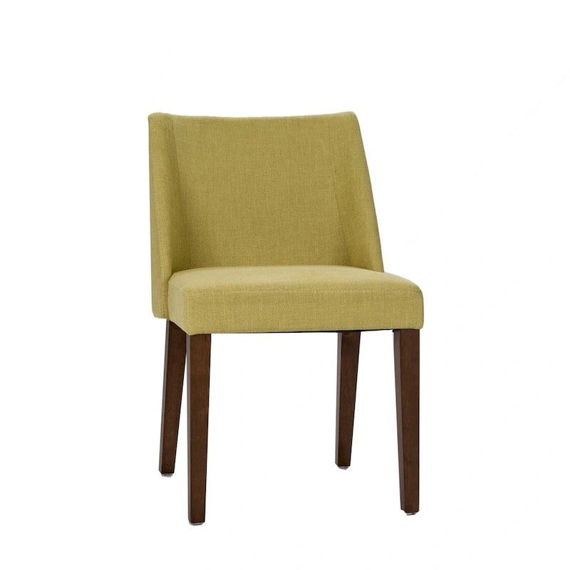 Dining Chairs Set Walnut and Linen Upholstery 2 Piece - Various Colors