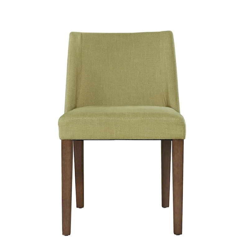 Dining Chairs Set Walnut and Linen Upholstery 2 Piece - Various Colors