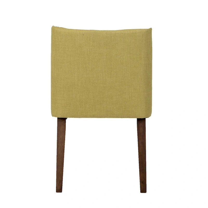 Dining Chairs Set Walnut and Linen Upholstery 2 Piece - Various Colors