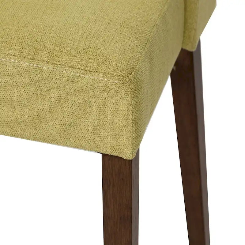 Dining Chairs Set Walnut and Linen Upholstery 2 Piece - Various Colors