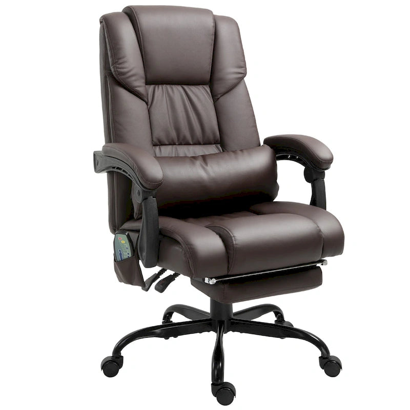 Office Desk Chair Recliner, Height Adjustable Movable Lumbar Support with 6-Point Vibrating Massage