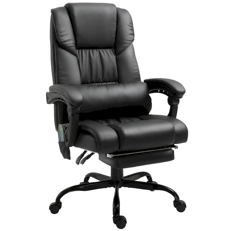 Office Desk Chair Recliner, Height Adjustable Movable Lumbar Support with 6-Point Vibrating Massage