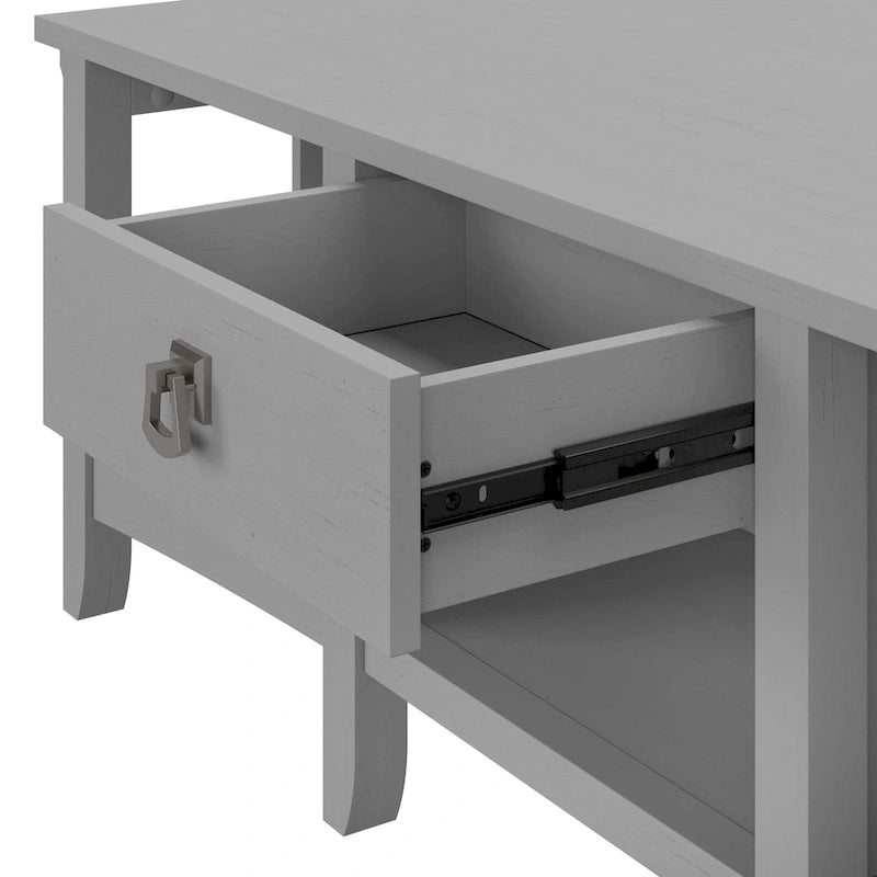60W L Shaped Desk with Drawers and Storage