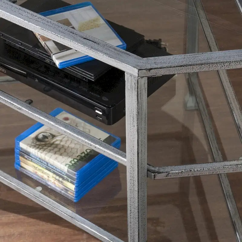 Metal Corner Media TV Stand for TV's up to 33.25