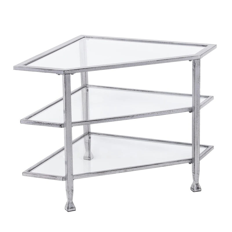 Metal Corner Media TV Stand for TV's up to 33.25