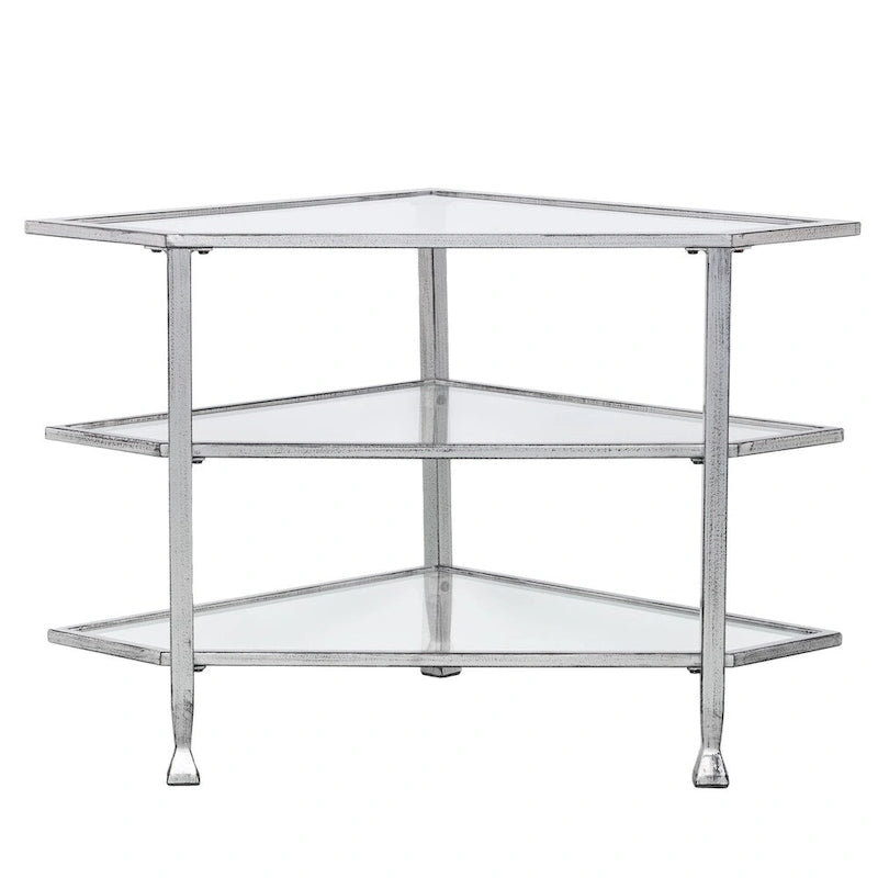 Metal Corner Media TV Stand for TV's up to 33.25