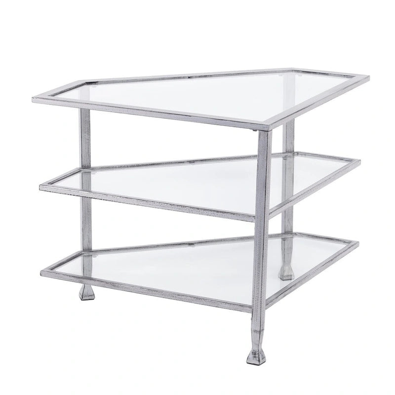 Metal Corner Media TV Stand for TV's up to 33.25