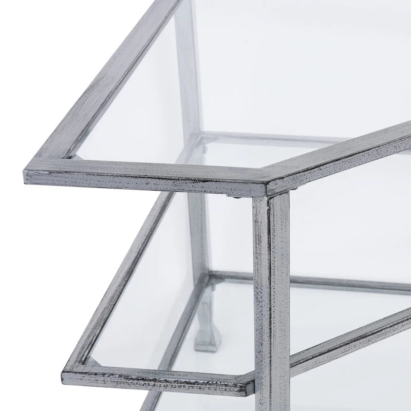 Metal Corner Media TV Stand for TV's up to 33.25