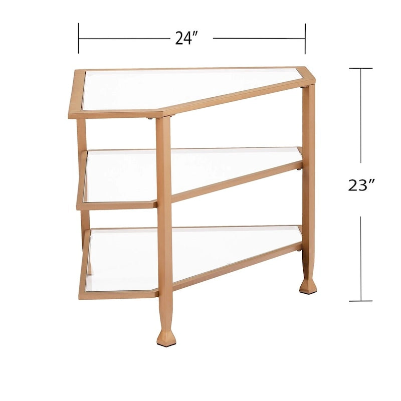 Metal Corner Media TV Stand for TV's up to 33.25