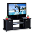Black MDF Entertainment Center with Storage Bins