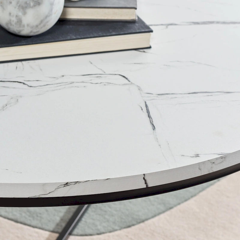 Marble Coffee Table - 35 W x 35 D x 19 H - 35Wx35Dx19H
