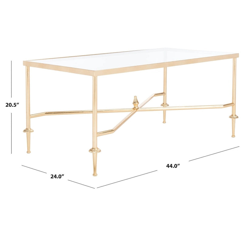 Gold Leaf Coffee Table - 44 W x 24 L x 20.5 H - 44Wx24Dx21H