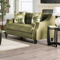 Olie Transitional Green Solid Wood Padded Loveseat by Furniture of America
