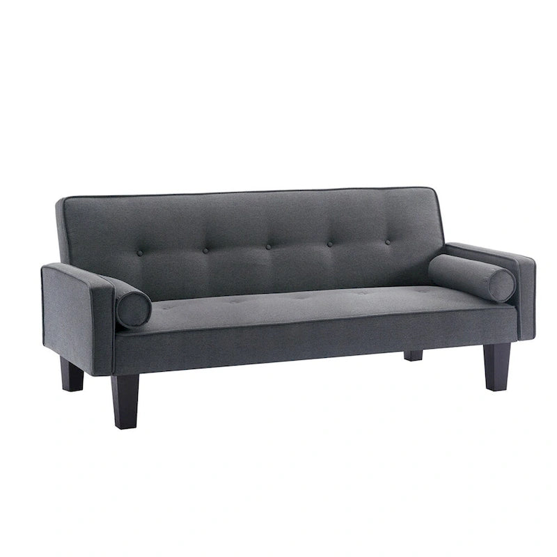Living room sofa convertible into sofa bed includes two pillows
