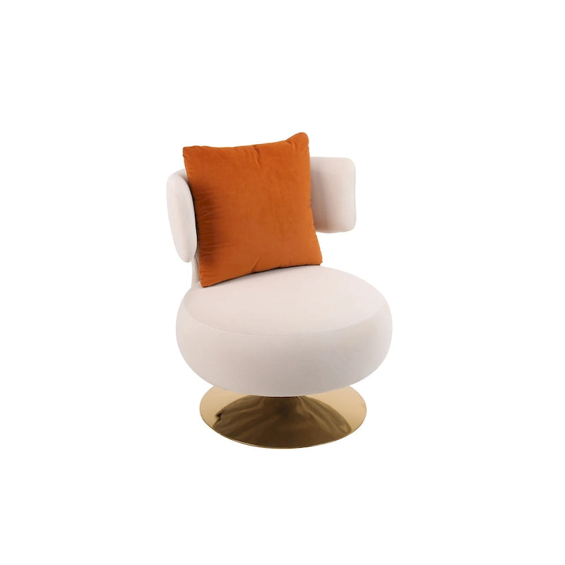 Fabric Swivel Round Barrel Chair