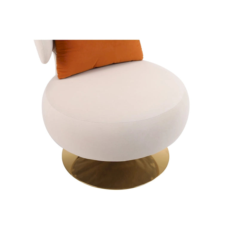 Fabric Swivel Round Barrel Chair