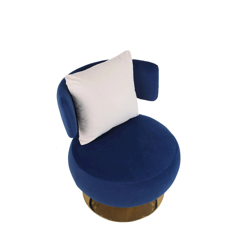 Fabric Swivel Round Barrel Chair