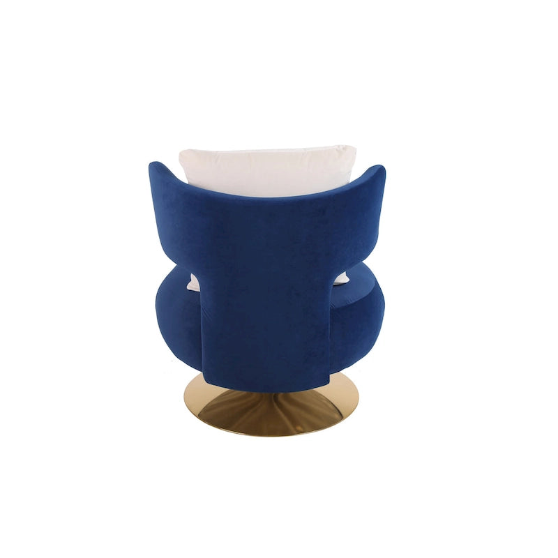Fabric Swivel Round Barrel Chair