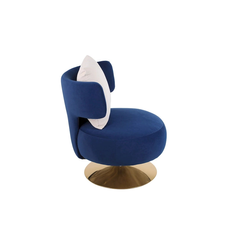 Fabric Swivel Round Barrel Chair