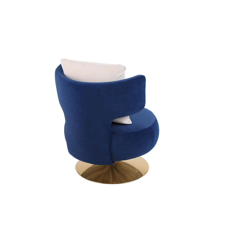 Fabric Swivel Round Barrel Chair