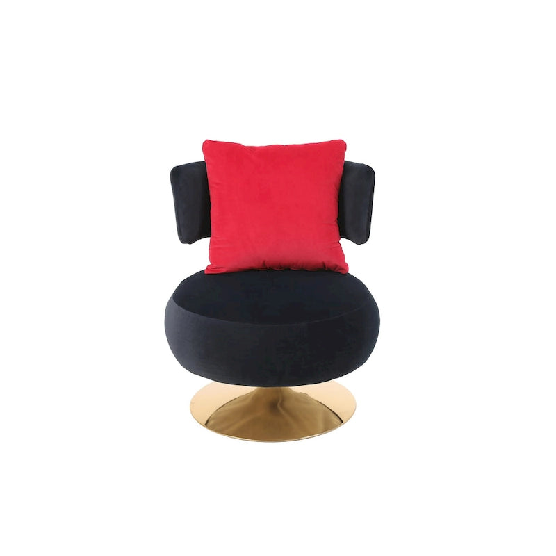 Fabric Swivel Round Barrel Chair