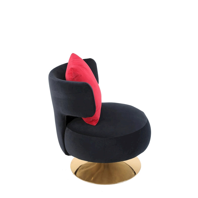 Fabric Swivel Round Barrel Chair