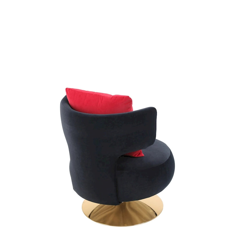 Fabric Swivel Round Barrel Chair