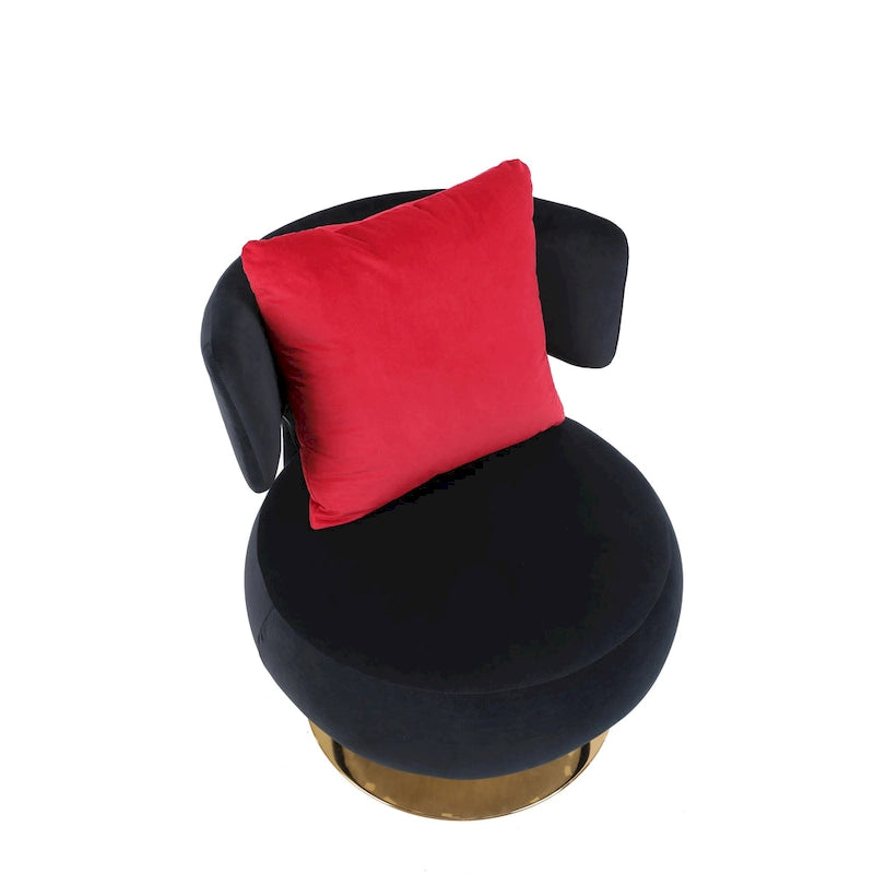 Fabric Swivel Round Barrel Chair