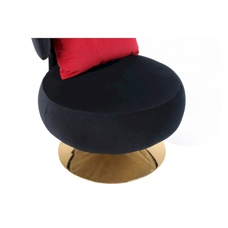 Fabric Swivel Round Barrel Chair