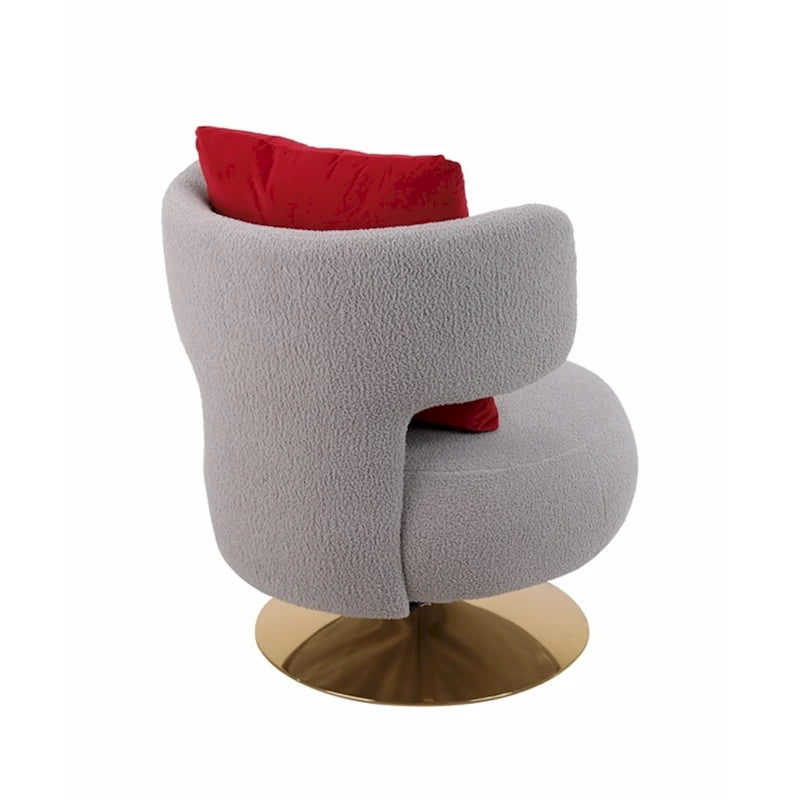 Fabric Swivel Round Barrel Chair