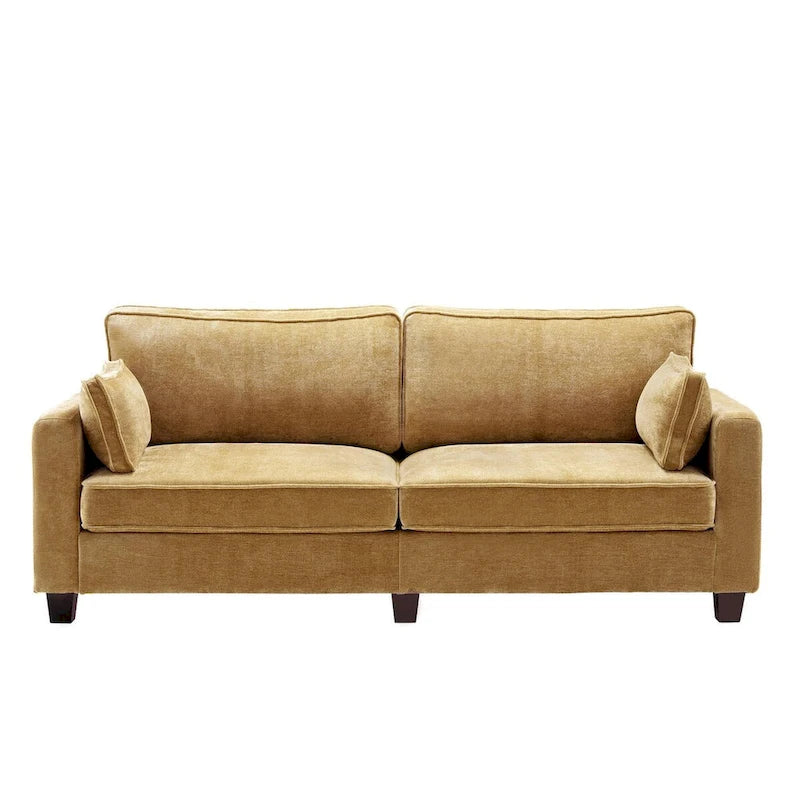 81 Modern Corduroy 3 Seater Sofa, Polyester Rectangle Upholstered Sofa with Wood Base for Living Room
