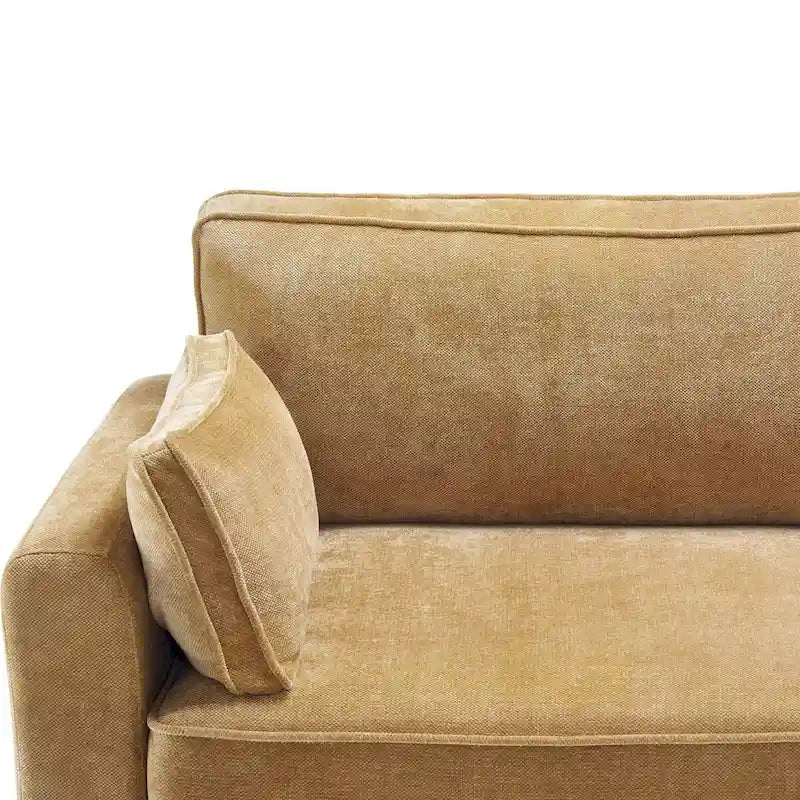 81 Modern Corduroy 3 Seater Sofa, Polyester Rectangle Upholstered Sofa with Wood Base for Living Room