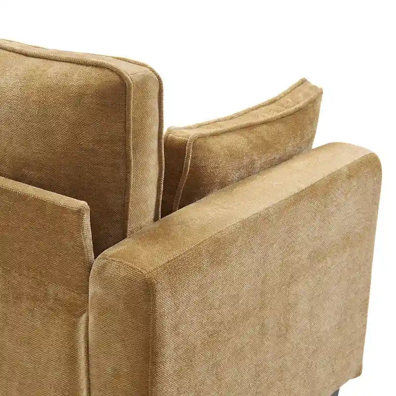 81 Modern Corduroy 3 Seater Sofa, Polyester Rectangle Upholstered Sofa with Wood Base for Living Room