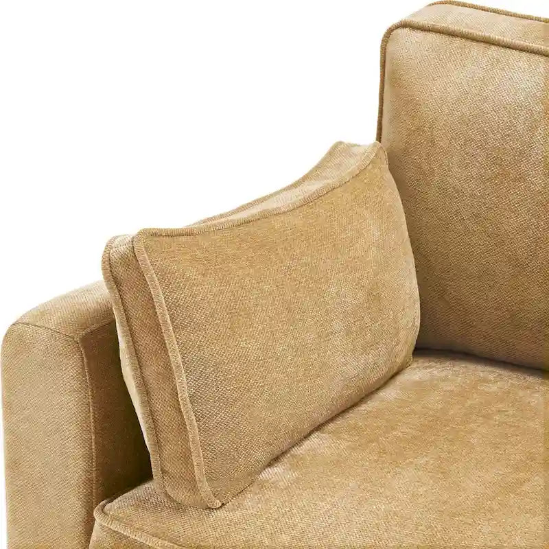 81 Modern Corduroy 3 Seater Sofa, Polyester Rectangle Upholstered Sofa with Wood Base for Living Room