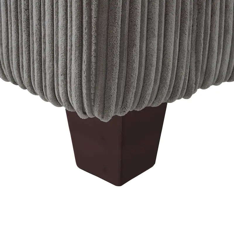 81 Modern Corduroy 3 Seater Sofa, Polyester Rectangle Upholstered Sofa with Wood Base for Living Room
