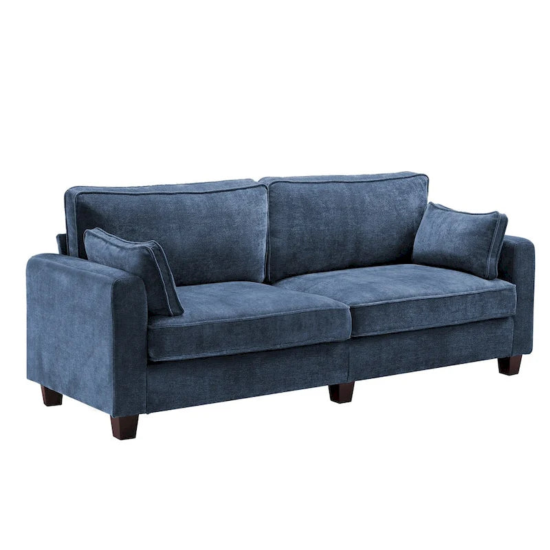 81 Modern Corduroy 3 Seater Sofa, Polyester Rectangle Upholstered Sofa with Wood Base for Living Room