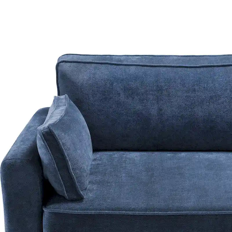 81 Modern Corduroy 3 Seater Sofa, Polyester Rectangle Upholstered Sofa with Wood Base for Living Room