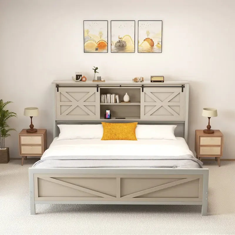 Moasis Farmhouse Oak Queen/King Size Bed Frame
