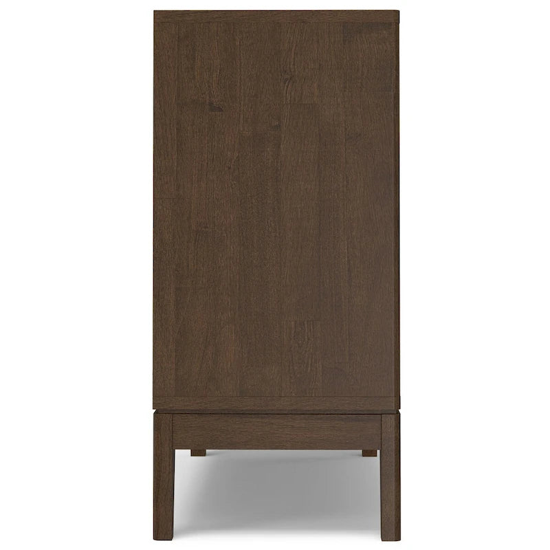 SOLID HARDWOOD 38 Wide Rectangle Modern 2 Door Sideboard Buffet/Storage Cabinet in Walnut Brown