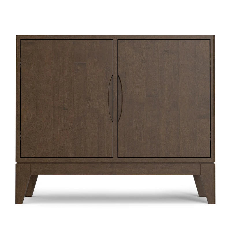 SOLID HARDWOOD 38 Wide Rectangle Modern 2 Door Sideboard Buffet/Storage Cabinet in Walnut Brown