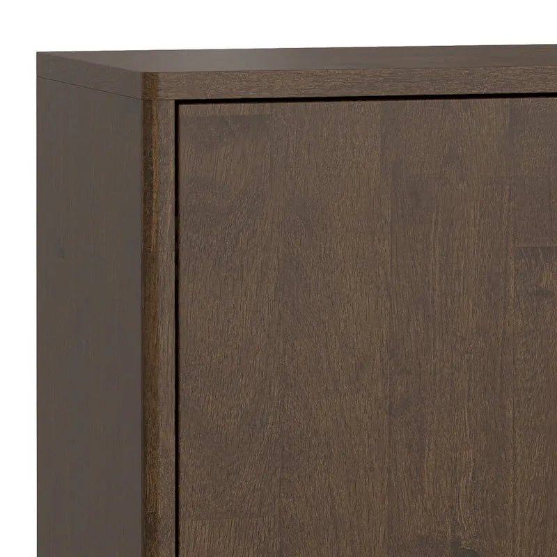 SOLID HARDWOOD 38 Wide Rectangle Modern 2 Door Sideboard Buffet/Storage Cabinet in Walnut Brown